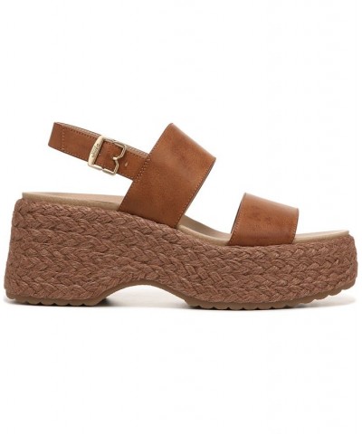 Women's Delaney Platform Sandals Brown $40.80 Shoes