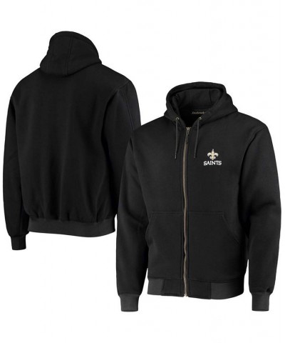 Men's Black New Orleans Saints Craftsman Thermal Lined Full-Zip Hoodie $52.50 Sweatshirt