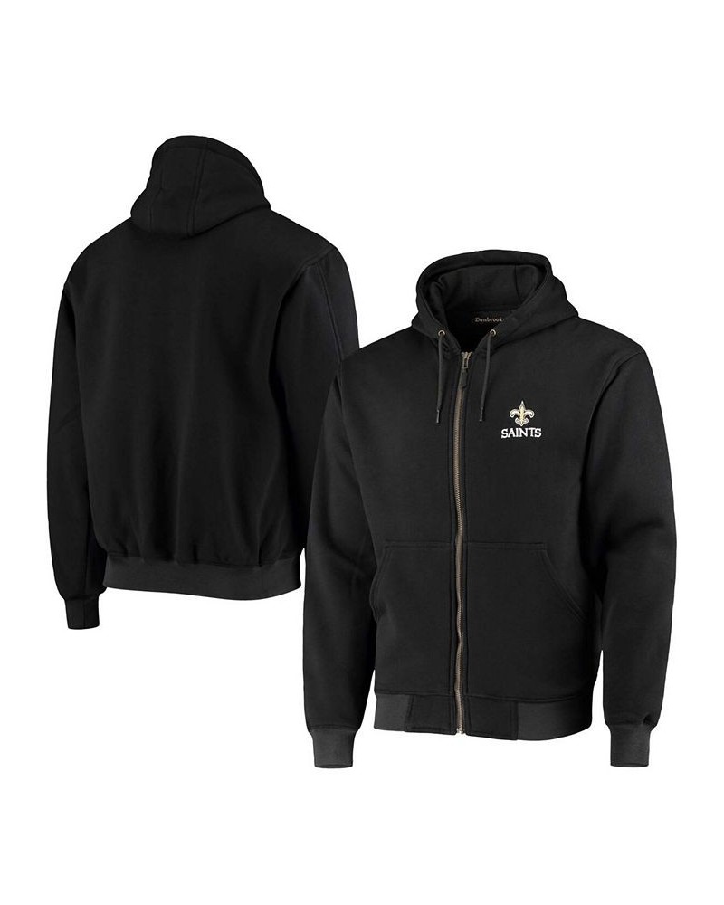 Men's Black New Orleans Saints Craftsman Thermal Lined Full-Zip Hoodie $52.50 Sweatshirt