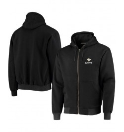 Men's Black New Orleans Saints Craftsman Thermal Lined Full-Zip Hoodie $52.50 Sweatshirt