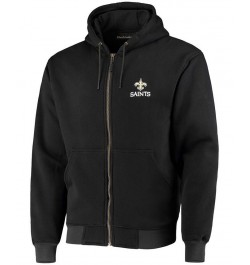 Men's Black New Orleans Saints Craftsman Thermal Lined Full-Zip Hoodie $52.50 Sweatshirt