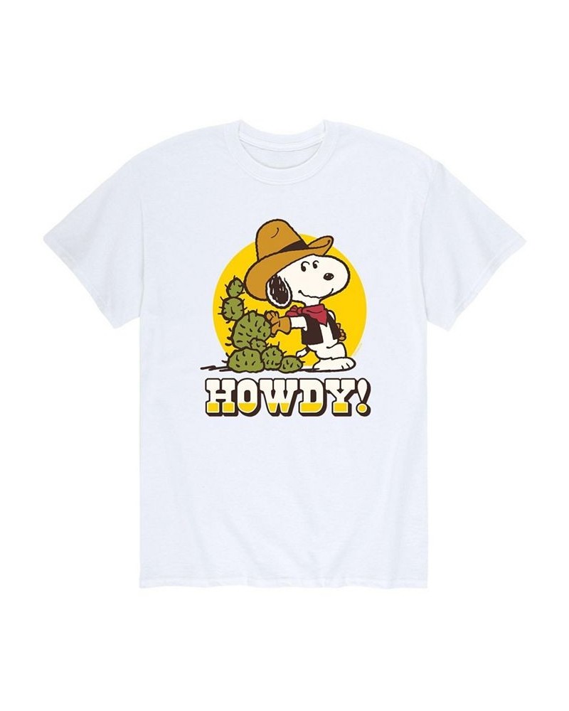 Men's Peanuts Howdy T-Shirt White $15.40 T-Shirts