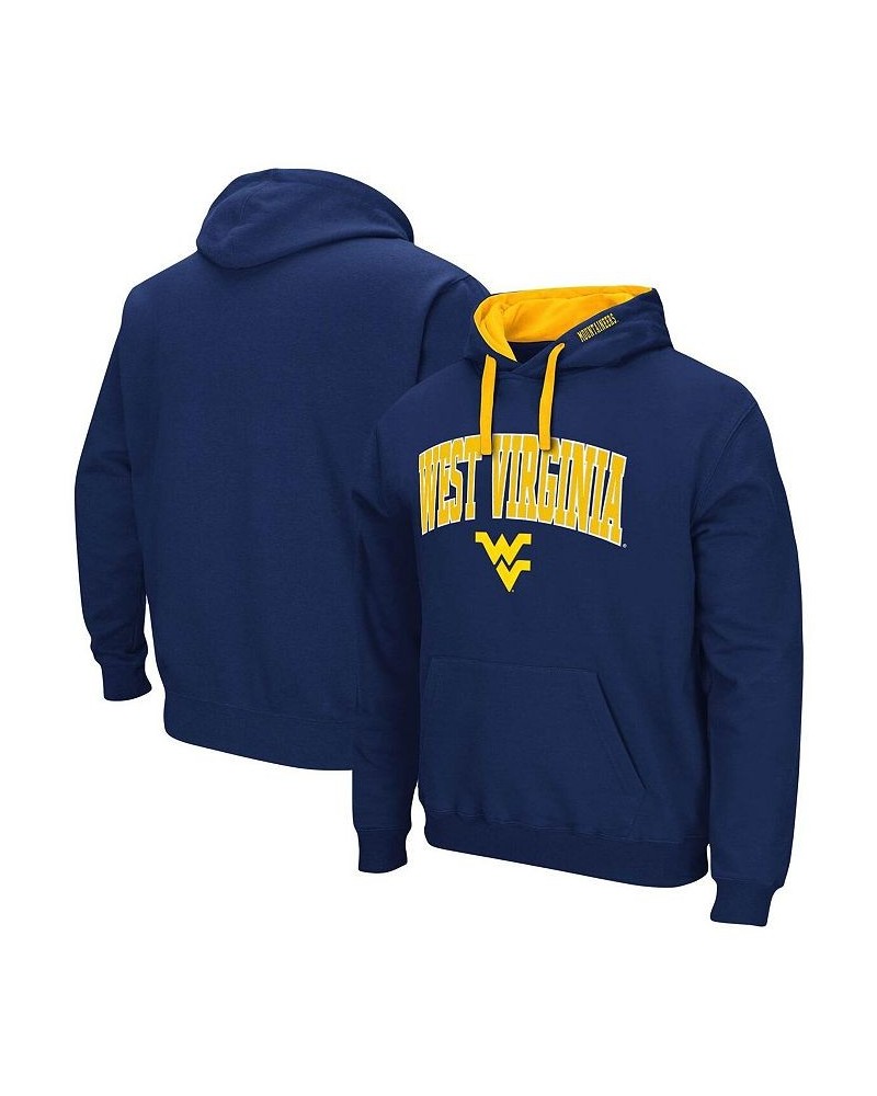 Men's Navy West Virginia Mountaineers Big and Tall Arch & Logo 2.0 Pullover Hoodie $27.50 Sweatshirt