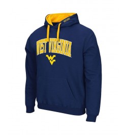 Men's Navy West Virginia Mountaineers Big and Tall Arch & Logo 2.0 Pullover Hoodie $27.50 Sweatshirt