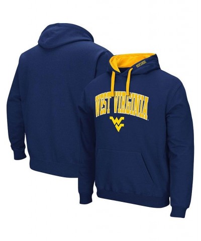 Men's Navy West Virginia Mountaineers Big and Tall Arch & Logo 2.0 Pullover Hoodie $27.50 Sweatshirt