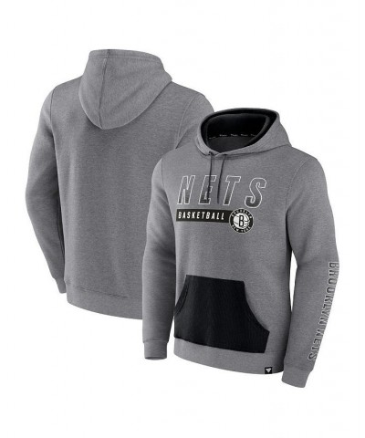 Men's Branded Heathered Gray Brooklyn Nets Off The Bench Color Block Pullover Hoodie $34.09 Sweatshirt