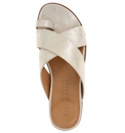 Women's Lilly Flatform X Band Flat Sandals White $62.53 Shoes