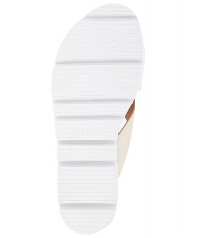 Women's Lilly Flatform X Band Flat Sandals White $62.53 Shoes