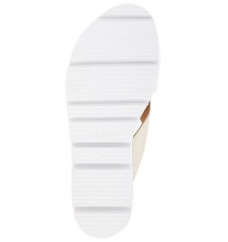 Women's Lilly Flatform X Band Flat Sandals White $62.53 Shoes