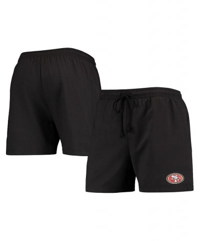 Men's Black San Francisco 49ers Magic Print Palm Traditional Swim Shorts $29.89 Swimsuits