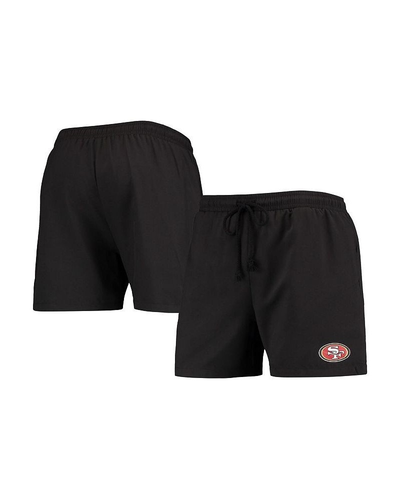 Men's Black San Francisco 49ers Magic Print Palm Traditional Swim Shorts $29.89 Swimsuits