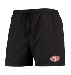 Men's Black San Francisco 49ers Magic Print Palm Traditional Swim Shorts $29.89 Swimsuits