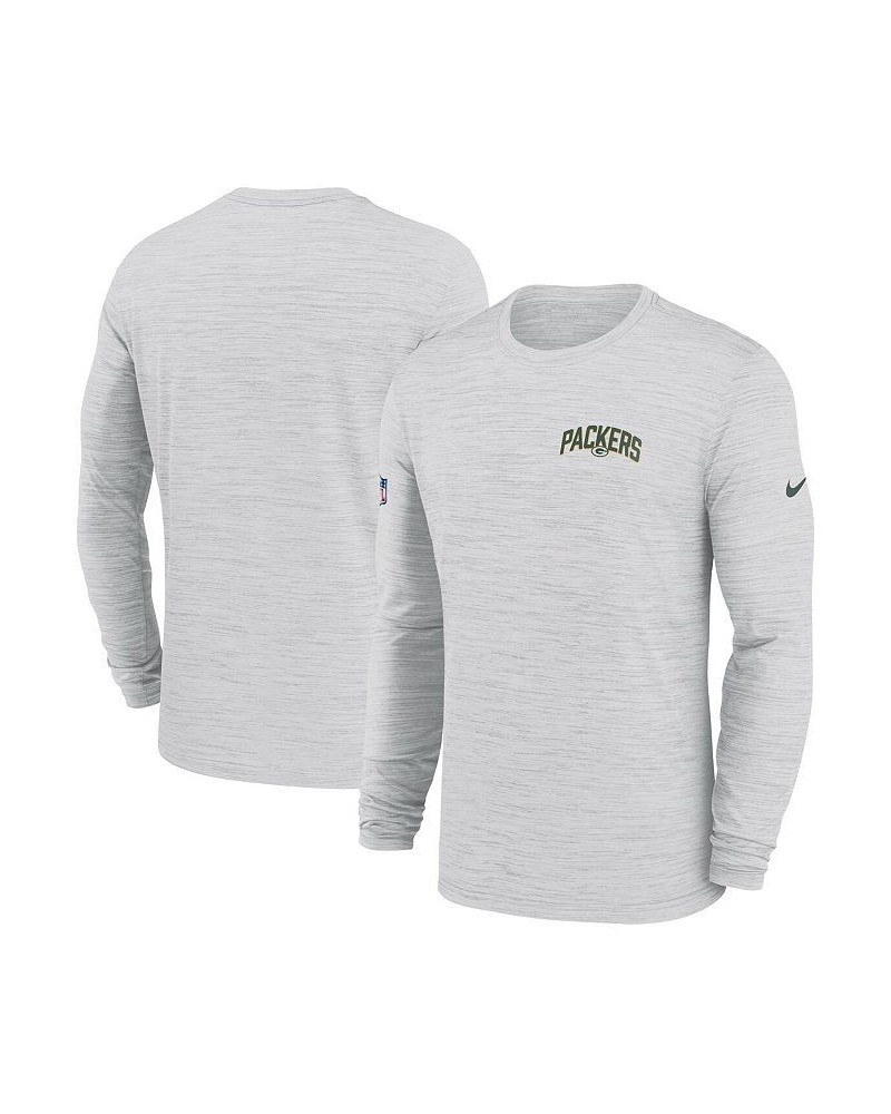 Men's White Green Bay Packers Velocity Athletic Stack Performance Long Sleeve T-shirt $24.50 T-Shirts