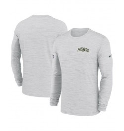 Men's White Green Bay Packers Velocity Athletic Stack Performance Long Sleeve T-shirt $24.50 T-Shirts