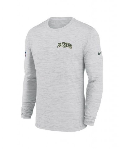 Men's White Green Bay Packers Velocity Athletic Stack Performance Long Sleeve T-shirt $24.50 T-Shirts