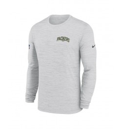 Men's White Green Bay Packers Velocity Athletic Stack Performance Long Sleeve T-shirt $24.50 T-Shirts