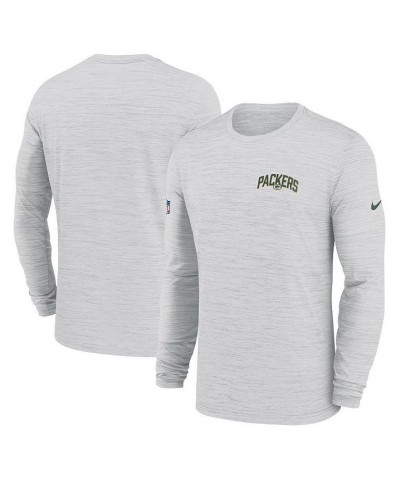 Men's White Green Bay Packers Velocity Athletic Stack Performance Long Sleeve T-shirt $24.50 T-Shirts