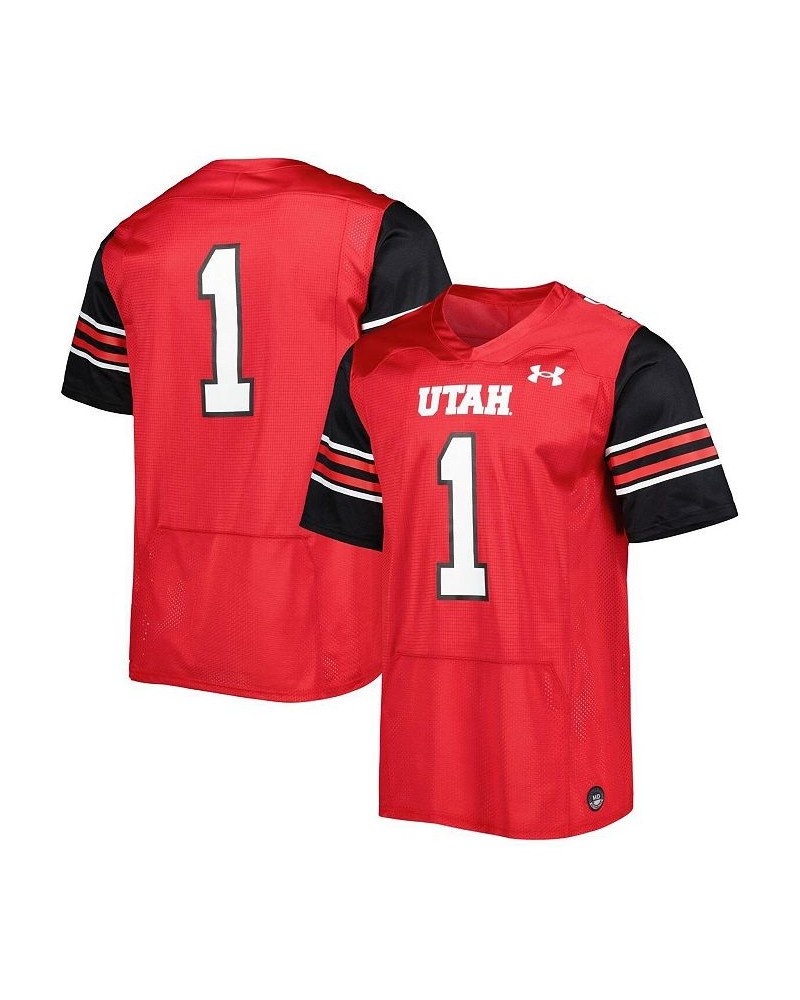 Men's 1 Red Utah Utes Team Wordmark Replica Football Jersey $50.40 Jersey