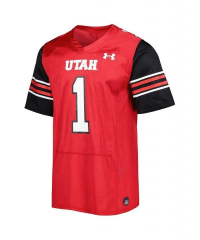 Men's 1 Red Utah Utes Team Wordmark Replica Football Jersey $50.40 Jersey