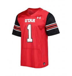 Men's 1 Red Utah Utes Team Wordmark Replica Football Jersey $50.40 Jersey