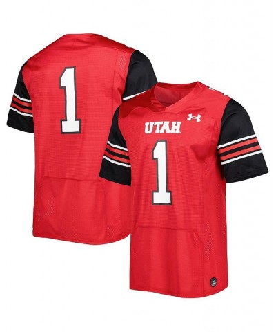 Men's 1 Red Utah Utes Team Wordmark Replica Football Jersey $50.40 Jersey