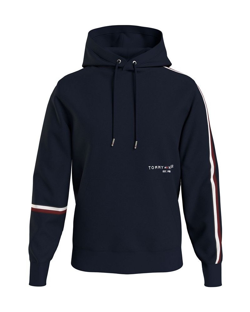 Men's Global Stripe Hoodie Blue $36.71 Sweatshirt