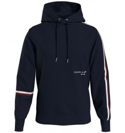 Men's Global Stripe Hoodie Blue $36.71 Sweatshirt