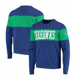 Men's Royal Seattle Seahawks Interstate Throwback Sweatshirt $25.52 Sweatshirt