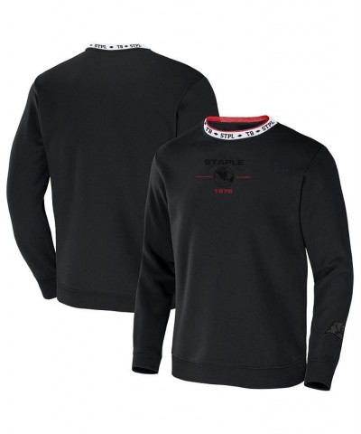 Men's NFL X Staple Black Tampa Bay Buccaneers Embroidered Fundementals Globe Pullover Crew Sweatshirt $32.85 Sweatshirt