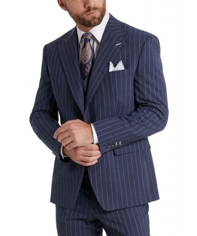 Men's Classic-Fit Pinstripe Suit Blue $134.85 Suits