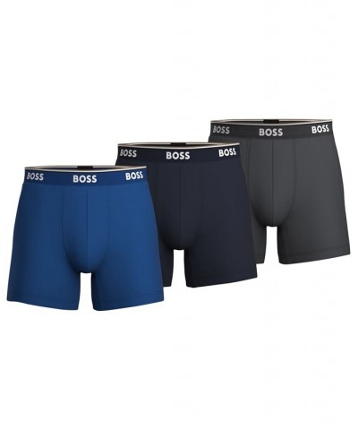 Hugo Boss Men's 3-Pk. Solid Boxer Briefs Blue $33.00 Underwear