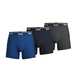 Hugo Boss Men's 3-Pk. Solid Boxer Briefs Blue $33.00 Underwear