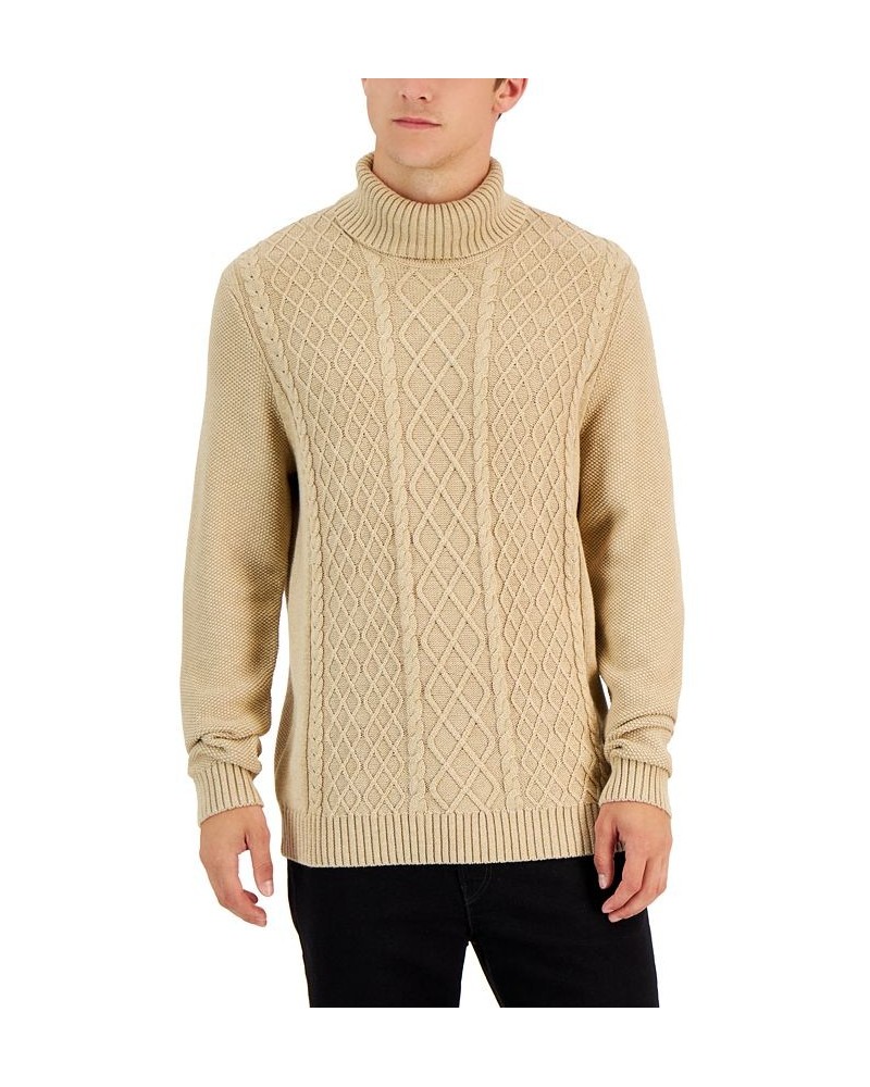 Men's Chunky Turtleneck Sweater Tan/Beige $18.14 Sweaters