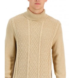 Men's Chunky Turtleneck Sweater Tan/Beige $18.14 Sweaters