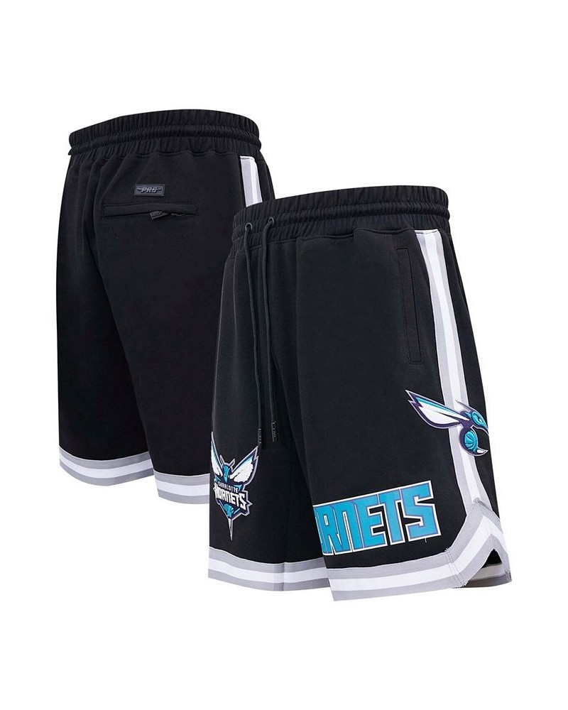 Men's Black Charlotte Hornets Chenille Team Shorts $44.16 Shorts