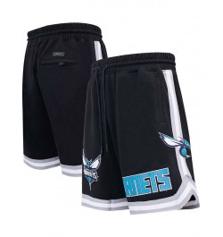 Men's Black Charlotte Hornets Chenille Team Shorts $44.16 Shorts