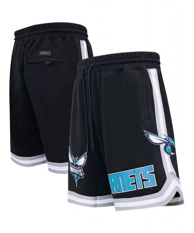 Men's Black Charlotte Hornets Chenille Team Shorts $44.16 Shorts