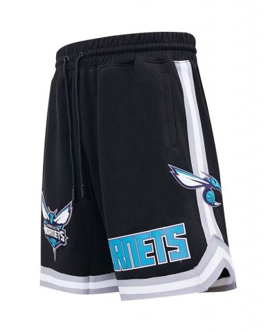 Men's Black Charlotte Hornets Chenille Team Shorts $44.16 Shorts