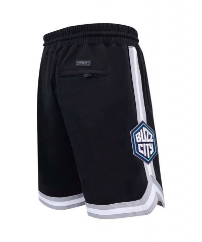 Men's Black Charlotte Hornets Chenille Team Shorts $44.16 Shorts