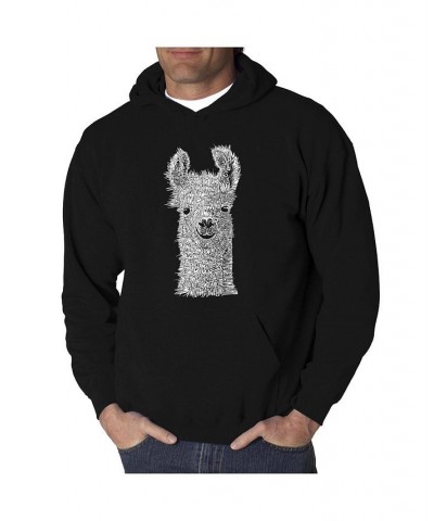 Men's Word Art Hoodie - Llama Black $24.00 Sweatshirt