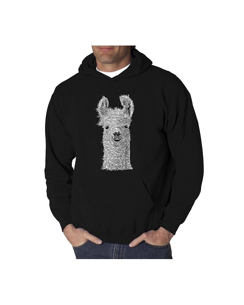 Men's Word Art Hoodie - Llama Black $24.00 Sweatshirt