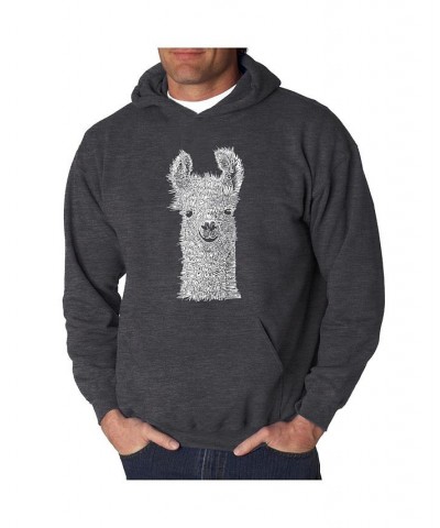 Men's Word Art Hoodie - Llama Black $24.00 Sweatshirt