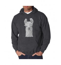 Men's Word Art Hoodie - Llama Black $24.00 Sweatshirt