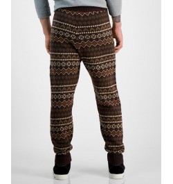 Men's Regular-Fit Fair Isle Knit Joggers Green $18.52 Pants