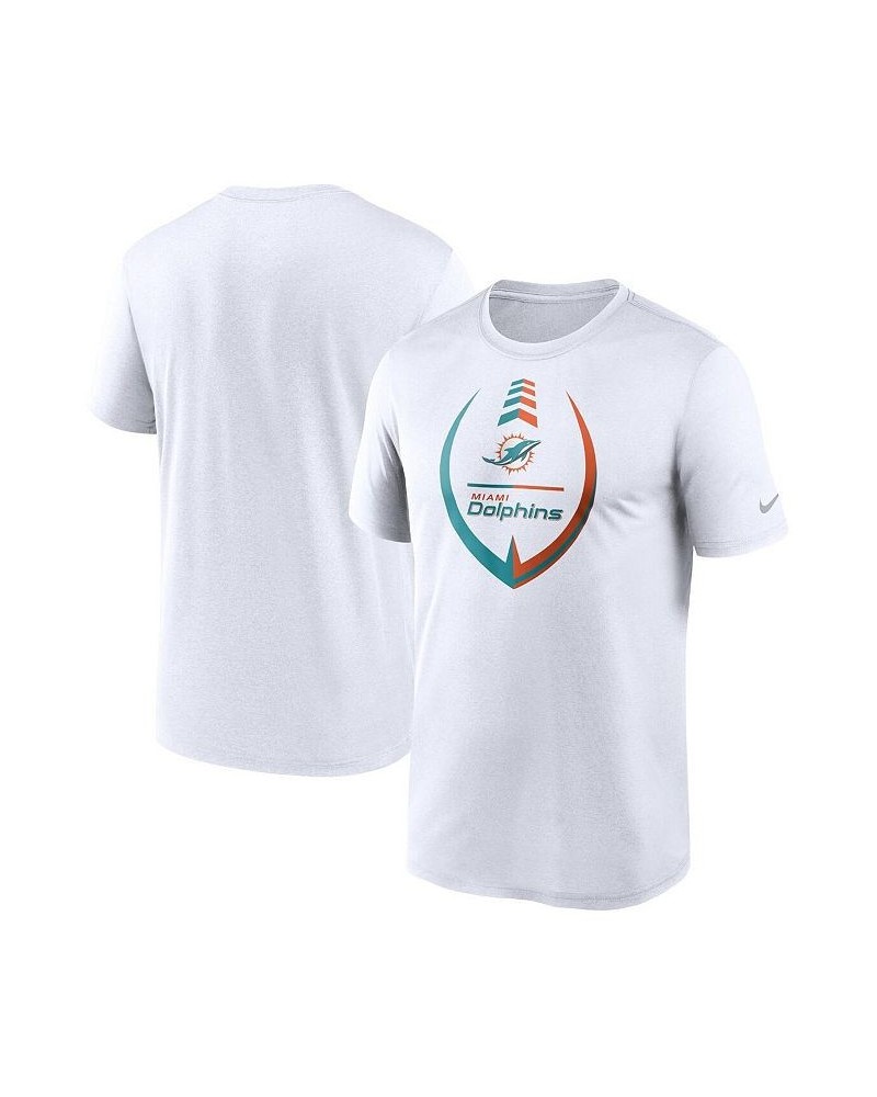 Men's White Miami Dolphins Icon Legend Performance T-shirt $21.19 T-Shirts