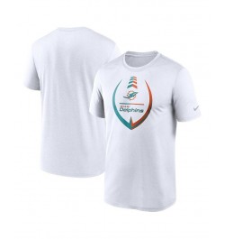 Men's White Miami Dolphins Icon Legend Performance T-shirt $21.19 T-Shirts