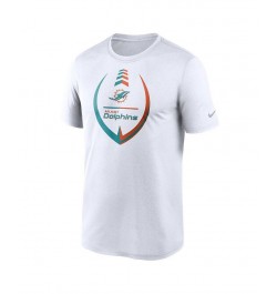 Men's White Miami Dolphins Icon Legend Performance T-shirt $21.19 T-Shirts