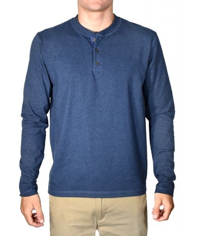 Men's Stretch Jersey 3-button Henley Blue $28.50 Shirts