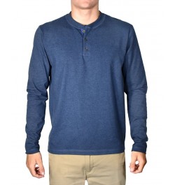 Men's Stretch Jersey 3-button Henley Blue $28.50 Shirts