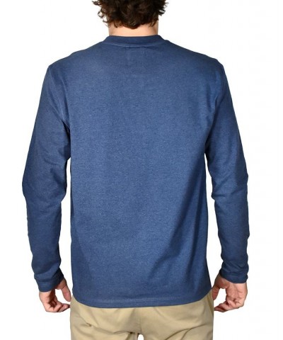 Men's Stretch Jersey 3-button Henley Blue $28.50 Shirts